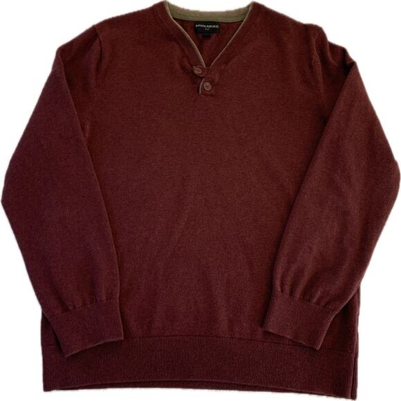 Banana Republic Men’s Pullover 100% Cotton Sweater Red/Maroon Size Large - Picture 4 of 13